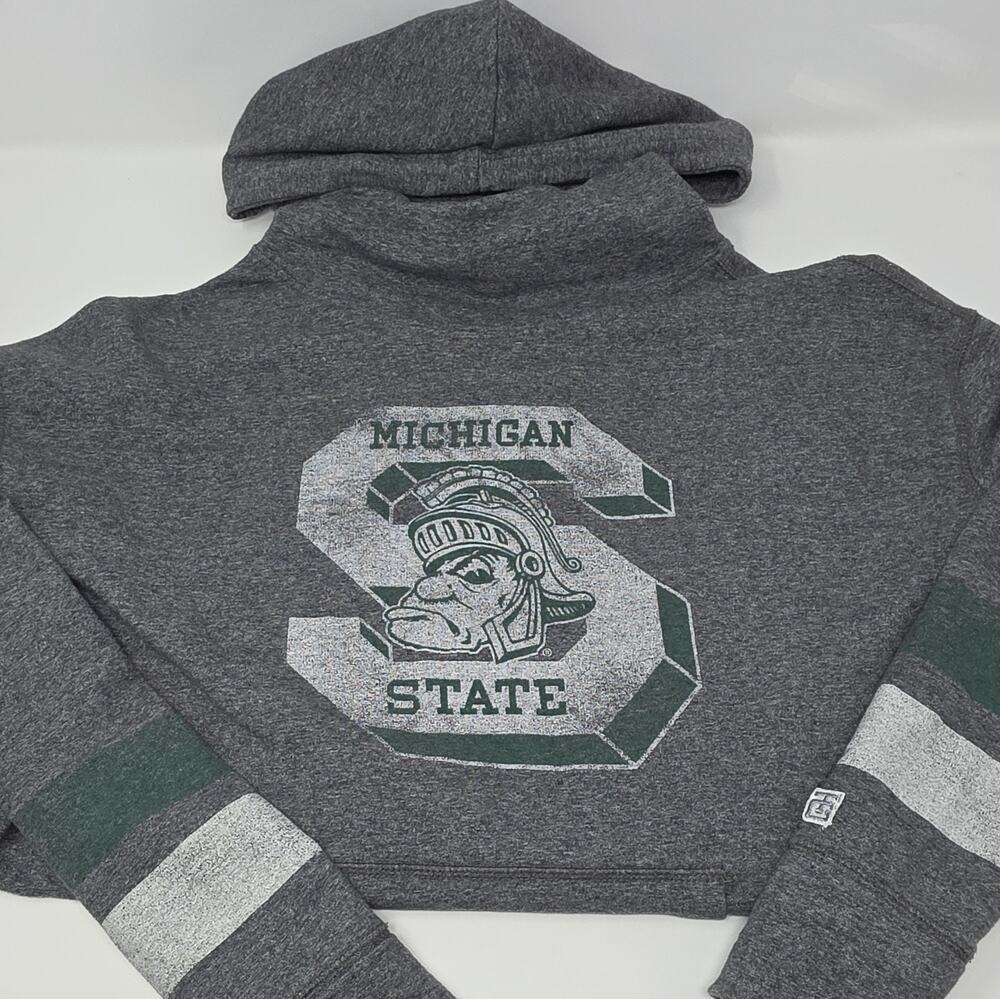Michigan State Spartans Hoodie Mens Small Tailgate Gray Green Pullover NCAA